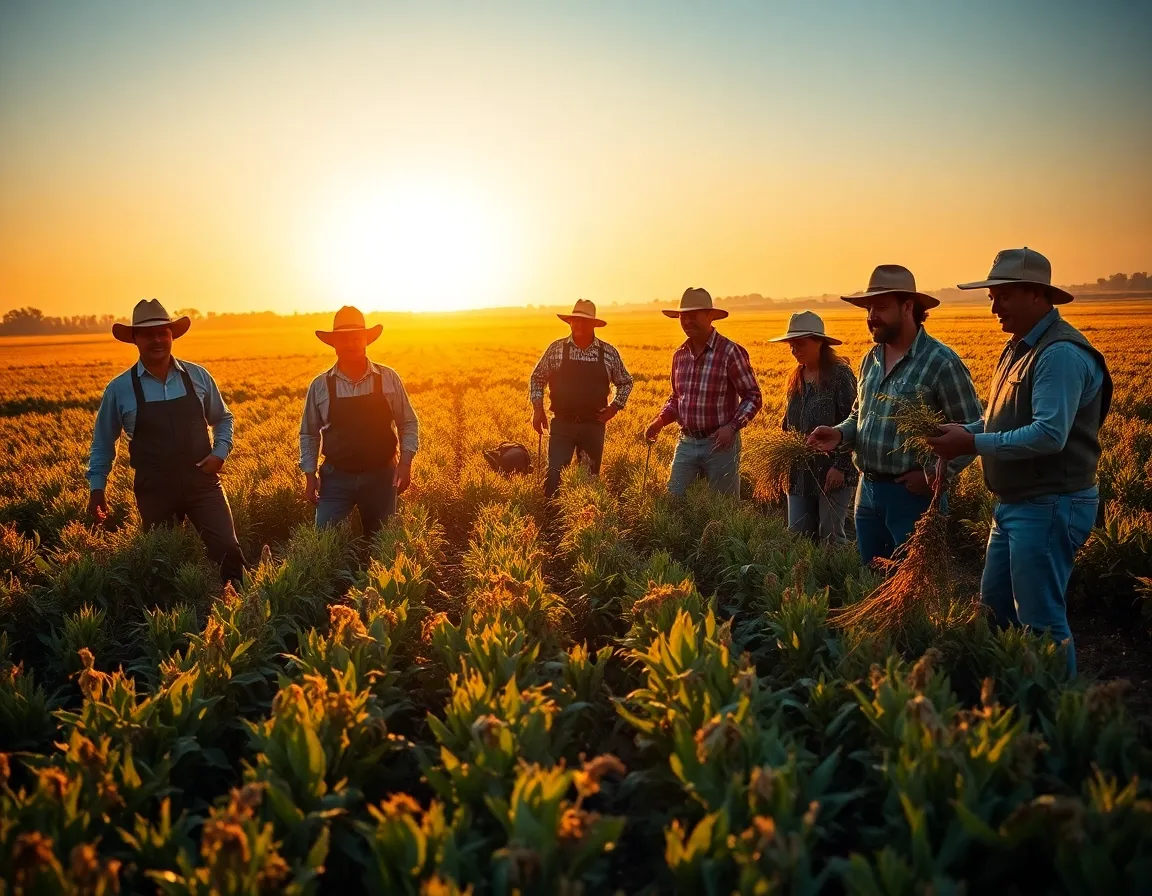 Farmers in field